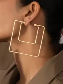 Hoa tai vòng bít thiết kế hình học - Vàng - Xem 1