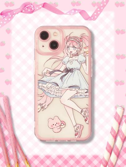 Kawaii كفر موبايل نمط فتاة رسوم كارتون