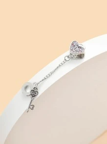 Key & Heart Design DIY Jewelry Accessory - Silver - View 2