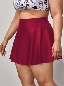 Bottom de bikini lisa talla grande, para vacaciones de verano en la playa - Rojo - Ver 3
