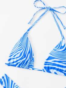 SHEIN Swim بكيني هالتر ثلاثي مثالي للشاطئ صيفي