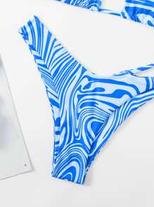 SHEIN Swim بكيني هالتر ثلاثي مثالي للشاطئ صيفي