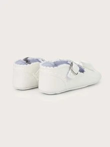 1pair Infant Girls' Flat Princess Casual Shoes With Bow Decoration - White - View 5
