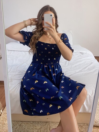 فستان حلابة مدرز فراشة مقاس كبير