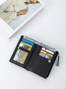 Monedero con bordado de cereza - Negro - Ver 2