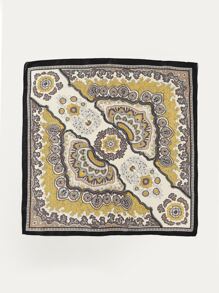 1入組女士人造絲復古緞頭巾方巾，適合度假、休閒外出和日常穿著波西米亞風格 - 彩色 - 查看 2