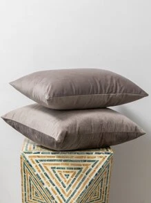 1pc Minimalist Cushion Cover Without Filler, Mocha Brown Simple Throw Pillow Case, For Sofa, Living Room - Mocha Brown - View 5