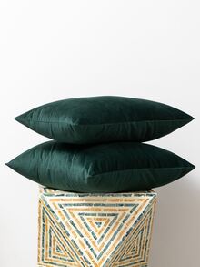 1入組素色靠墊套不附帶墊芯 - 墨綠色 - 查看 5