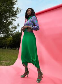 _d.daniela.a_ 卡通和熱帶圖案十字交叉短款上衣 - 彩色 - 查看 4