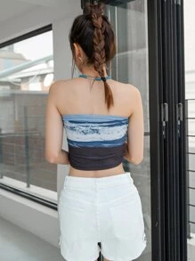 DAZY Sea Print Tube Top - Multicolor - View 2