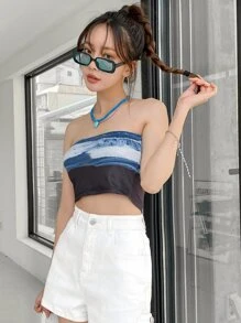 DAZY Sea Print Tube Top - Multicolor - View 8