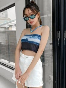 DAZY Sea Print Tube Top - Multicolor - View 6