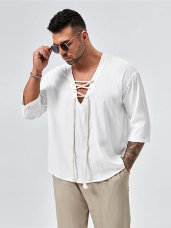 GENTILAND 男士前繫帶襯衫