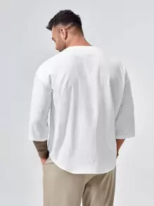 Manfinity NXTstreet 男士前繫帶襯衫 - 白色 - 查看 2