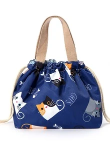 1入組卡通圖案便當袋 - 彩色 - 查看 4