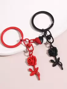 2pcs Flower Pendant Keychain Casual - Multicolor - View 1