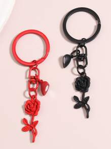 2pcs Flower Pendant Keychain Casual - Multicolor - View 3