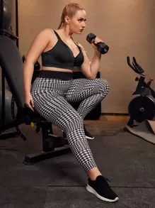 Easithlete Plus SIZE High Support High Stretch Sports Bra With Sewn-In Pads,Non-Removable Pads For Women High Support Racerback,Workout, Yoga, Running - Dark Grey - View 6