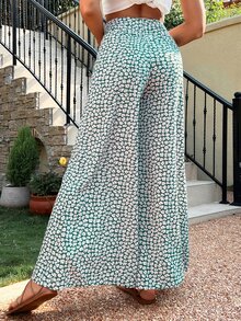 Ditsy Floral Wide Leg Trousers - Multicolor - View 2