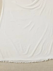 SHEIN Unity Đầm mặc nhà Kích Thước Lớn Xù nhỏ màu trơn Gợi cảm - trắng - Xem 5