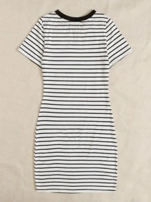 SHEIN EZwear Đầm Tim Sọc Giải trí - trắng - Xem 2