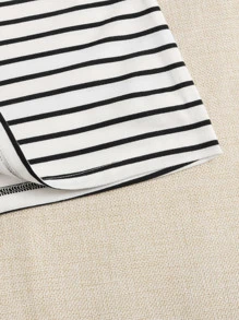 SHEIN EZwear Đầm Tim Sọc Giải trí - trắng - Xem 5