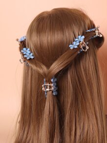 Hoa trang trí kẹp tóc nhỏ thanh lịch kẹp tóc kẹp tóc kẹp tóc kẹp tóc kẹp tóc kẹp tóc kẹp tóc kẹp tóc, đồ dùng học tập, phụ kiện tóc mùa thu đông cho phụ nữ cho trang phục đi nghỉ phụ nữ - Màu xanh lam - Xem 7