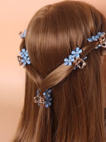 Hoa trang trí kẹp tóc nhỏ thanh lịch kẹp tóc kẹp tóc kẹp tóc kẹp tóc kẹp tóc kẹp tóc kẹp tóc kẹp tóc, đồ dùng học tập, phụ kiện tóc mùa thu đông cho phụ nữ cho trang phục đi nghỉ phụ nữ - Màu xanh lam - Xem 8
