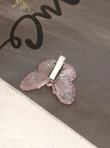 5pcs Butterfly Decor Alligator Hair Clip - Pink - View 5