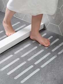 10pcs Solid Color Shower Stall Mat, Non-Slip Shower Tread Strip For Bathroom Home Bathroom Decor - Clear - View 1