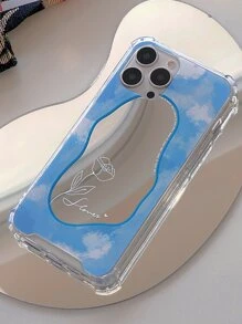 Funda de móvil de espejo con patrón de rosa - Multicolor - Ver 2