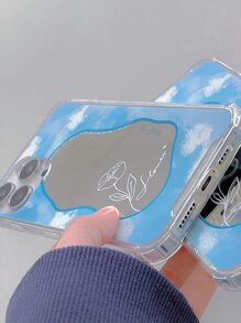 Funda de móvil de espejo con patrón de rosa - Multicolor - Ver 3