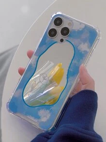 Funda de móvil de espejo con patrón de rosa - Multicolor - Ver 5