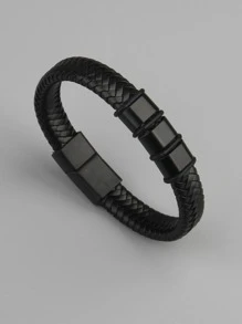 Vòng tay nam dệt - màu đen - Xem 1