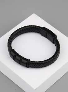 Vòng tay nam dệt - màu đen - Xem 2