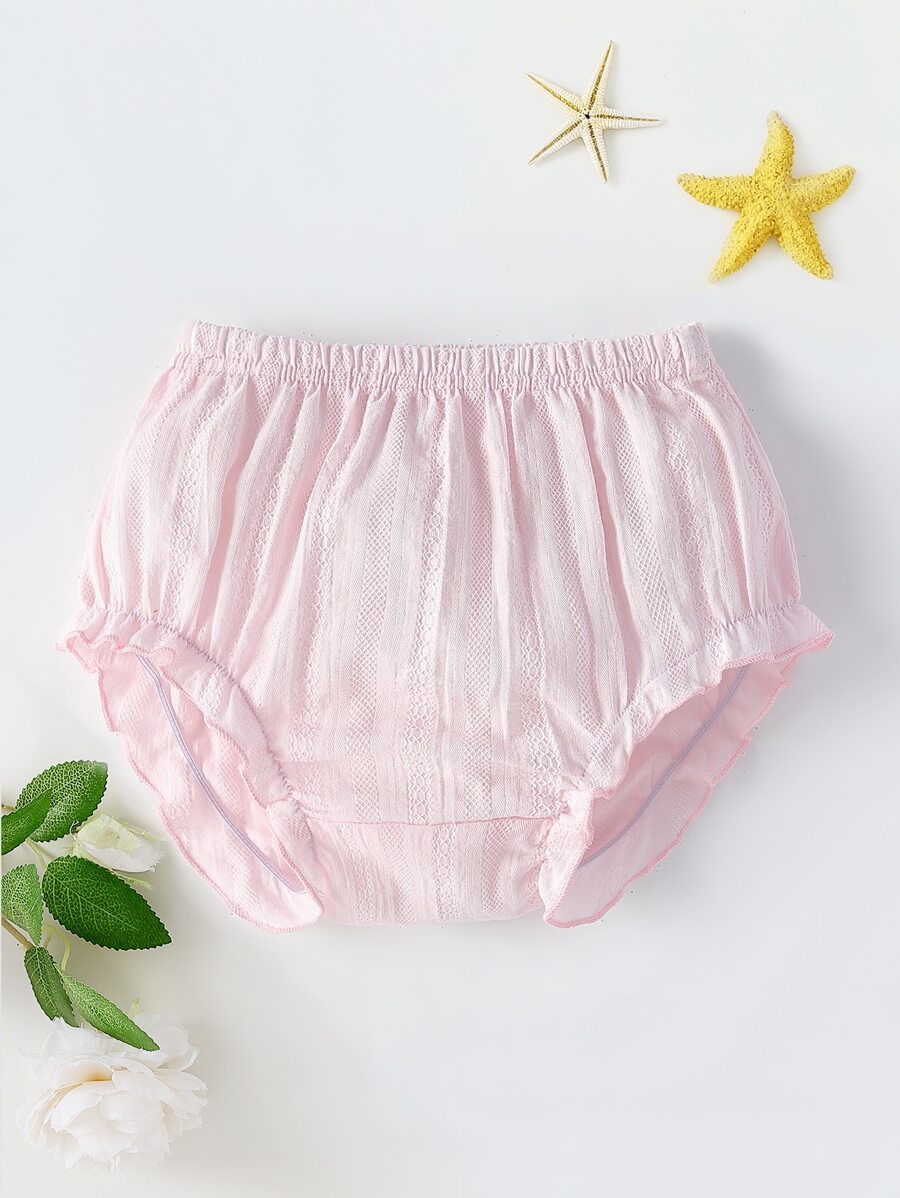 Bebé Shorts bajo con fruncido