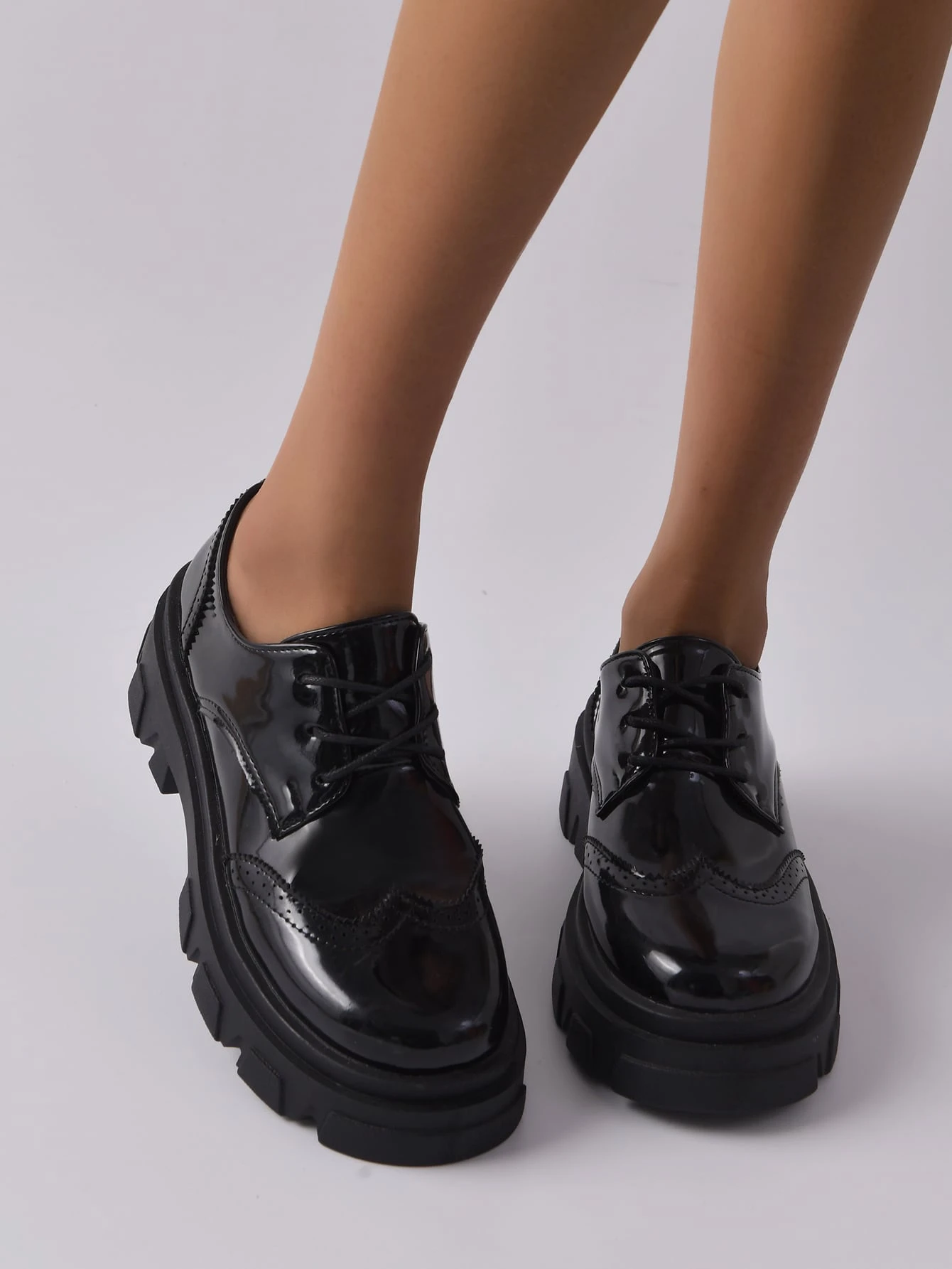 platform wingtip shoes