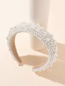 Faux Pearl Decor Headband Elegant Tiaras,Hairband,Hair Hoop Headbands Hair Accessories Head Accessories - Beige - View 1