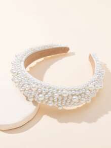 Faux Pearl Decor Headband Elegant Tiaras,Hairband,Hair Hoop Headbands Hair Accessories Head Accessories - Beige - View 2