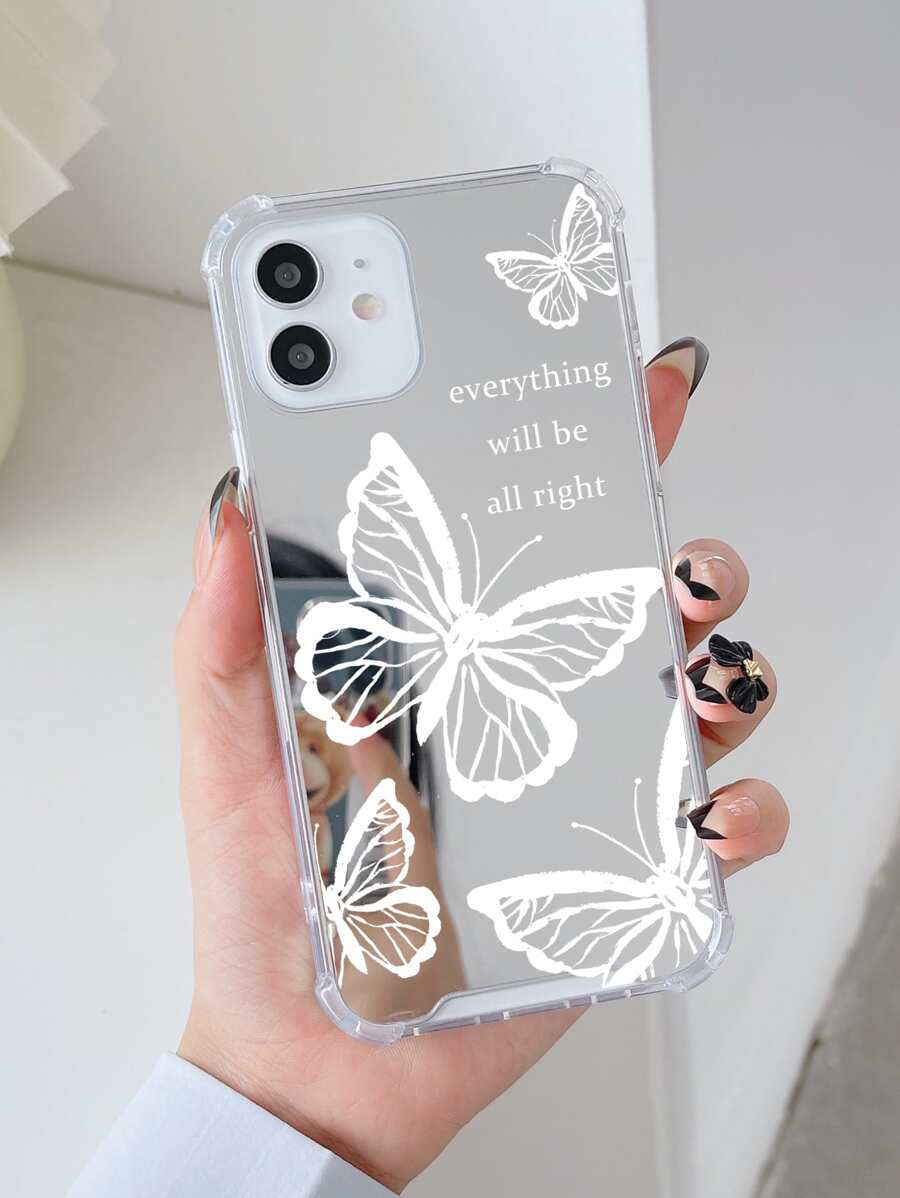 Fairycore Butterfly Pattern Mirror Phone Case Compatible With IPhone 11,IPhone 13,IPhone 14 Pro Max - Multicolor - View 1