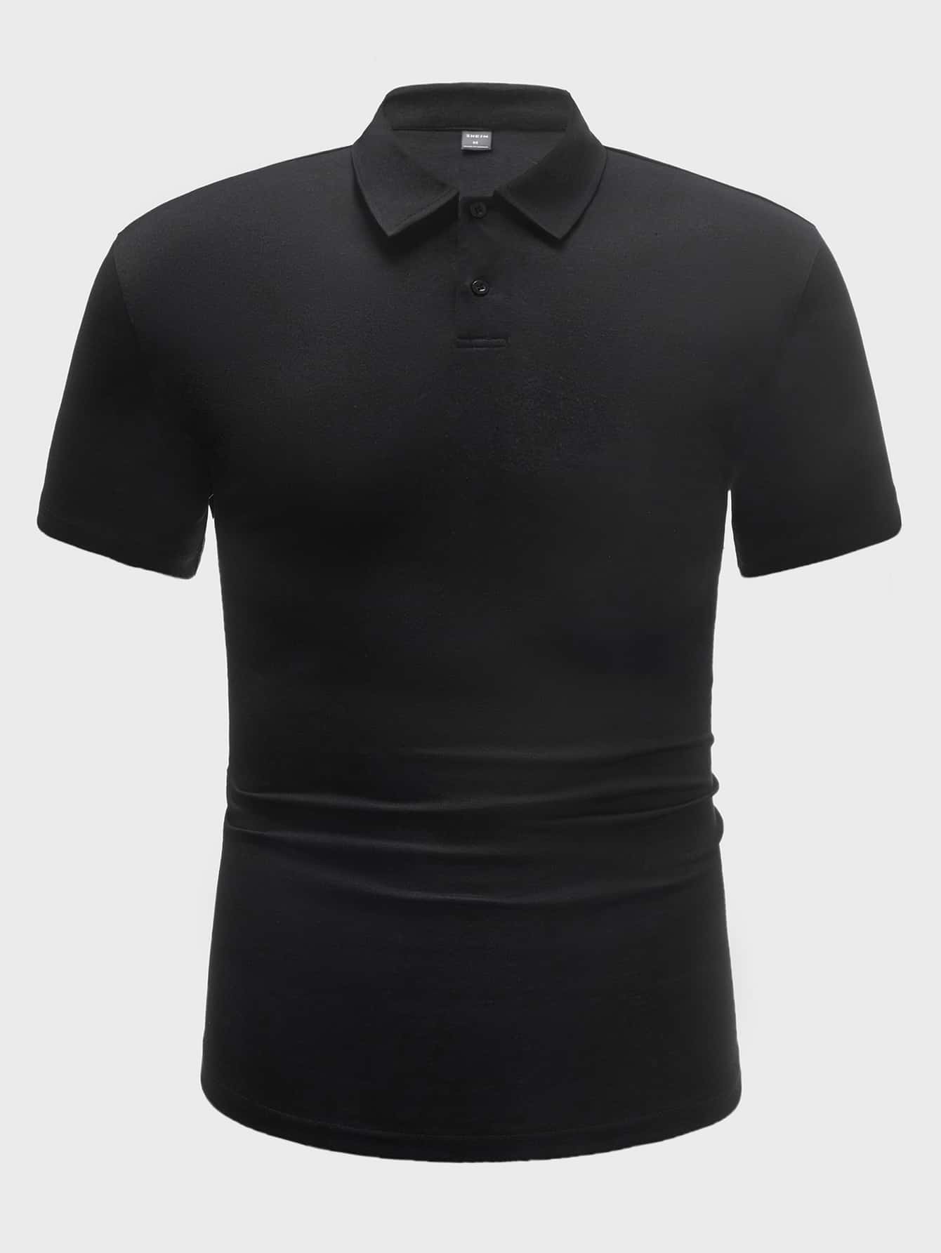 Manfinity NiteLyfe Men Button Detail Polo Shirt - Black - View 1