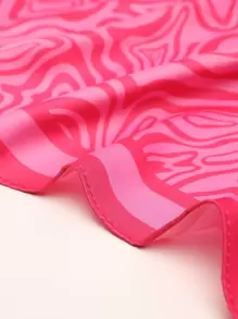 1入Geometric印花頭巾女款時尚圍巾，適用於時尚頭巾、髮帶、頭帶，使您的外觀更加優雅時尚 - 彩色 - 查看 3