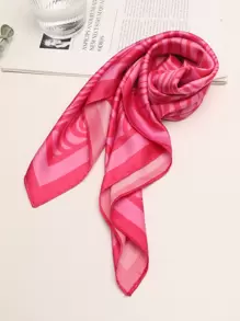 1入Geometric印花頭巾女款時尚圍巾，適用於時尚頭巾、髮帶、頭帶，使您的外觀更加優雅時尚 - 彩色 - 查看 4