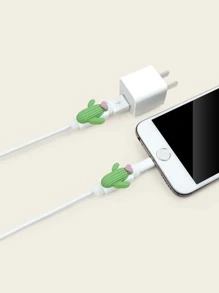 2pcs Cactus Shaped Data Cable Protector - Green - View 2