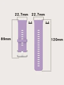 1 pieza Correa de reloj inteligente de silicona de color púrpura claro sólido para mujer/hombre con herramientas de reemplazo de correa de reloj compatible con Huawei Watch Fit - Púrpura malva - Ver 7