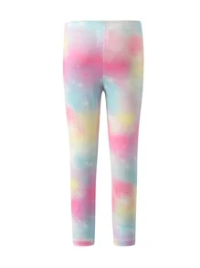 SHEIN 青少女銀河＆染色打印緊身褲