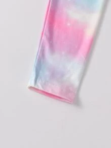 SHEIN 青少女銀河＆染色打印緊身褲