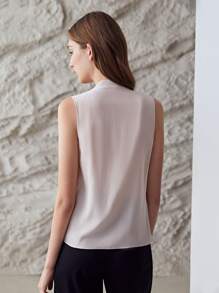 MOTF PREMIUM 100%真絲圍裹上衣 - 藕粉色 - 查看 3