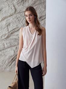 MOTF PREMIUM 100%真絲圍裹上衣 - 藕粉色 - 查看 4