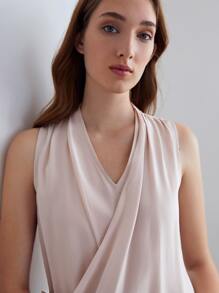 MOTF PREMIUM 100%真絲圍裹上衣 - 藕粉色 - 查看 6